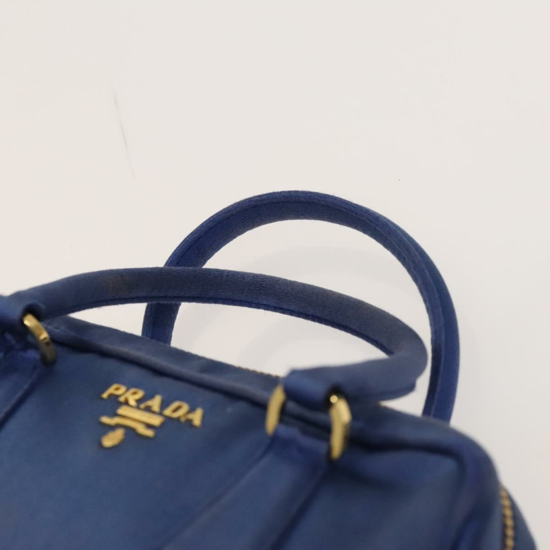 【日本直送】PRADA 手提包 緞面 2 向 藍色 金色 正品 130351-13