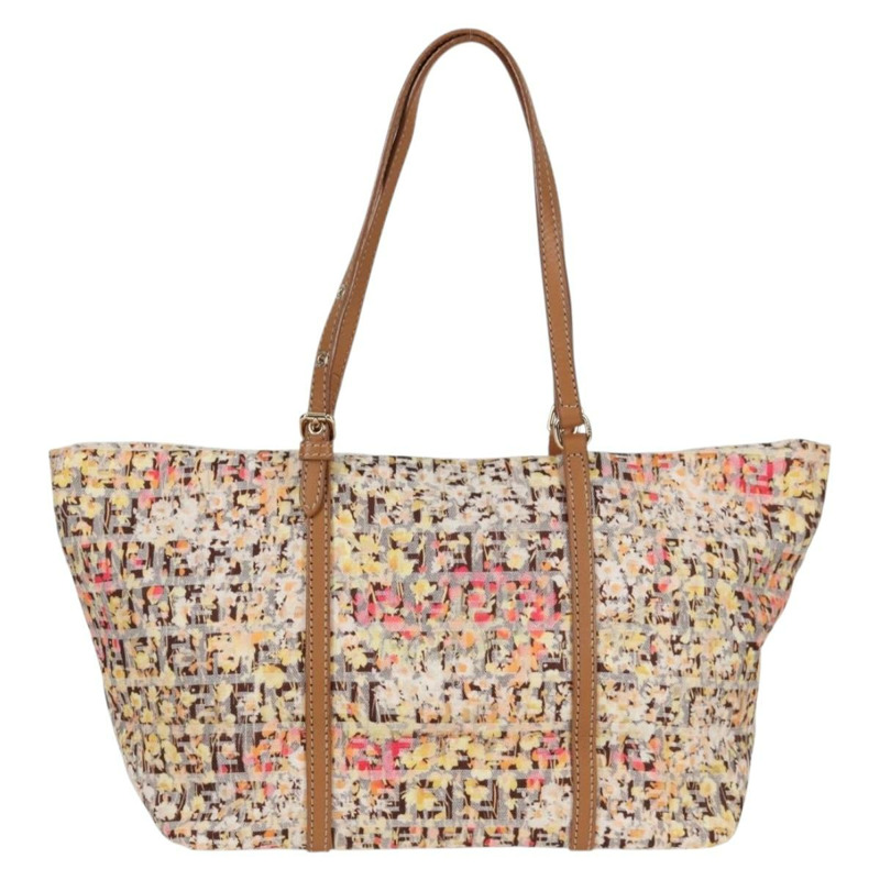 【日本直送】FENDI Zucchino 帆布手提包 米色金色 正品 122885V-1
