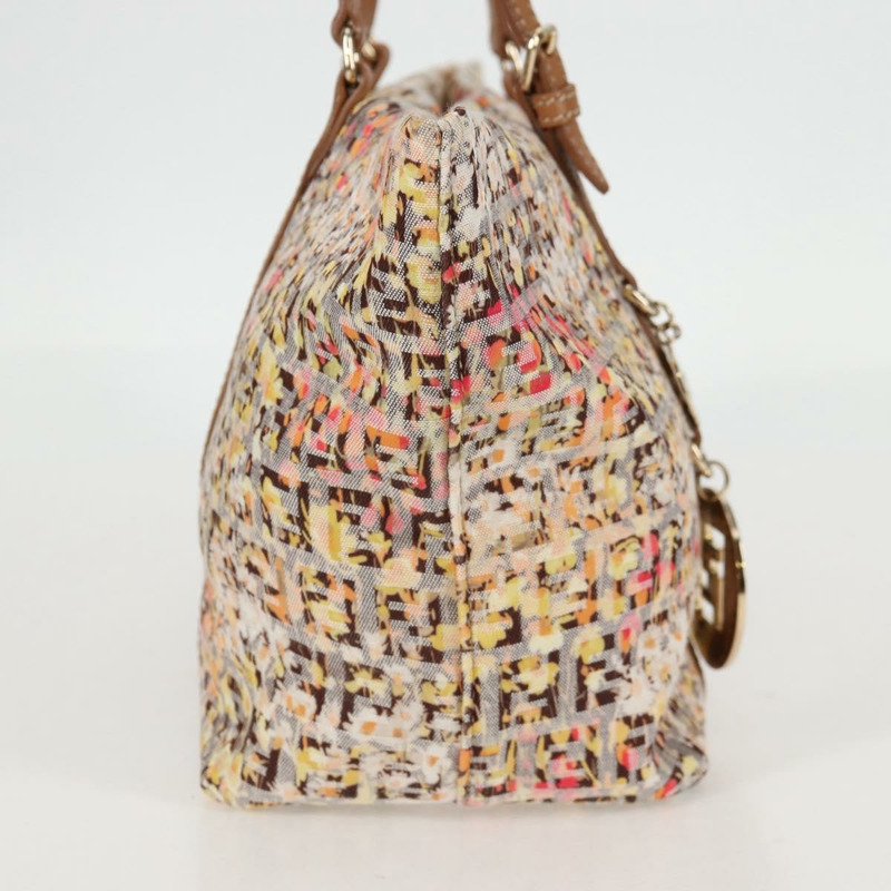 【日本直送】FENDI Zucchino 帆布手提包 米色金色 正品 122885V-3