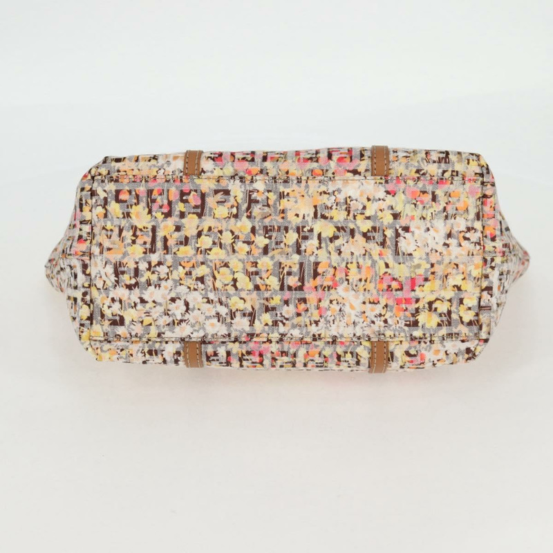 【日本直送】FENDI Zucchino 帆布手提包 米色金色 正品 122885V-4