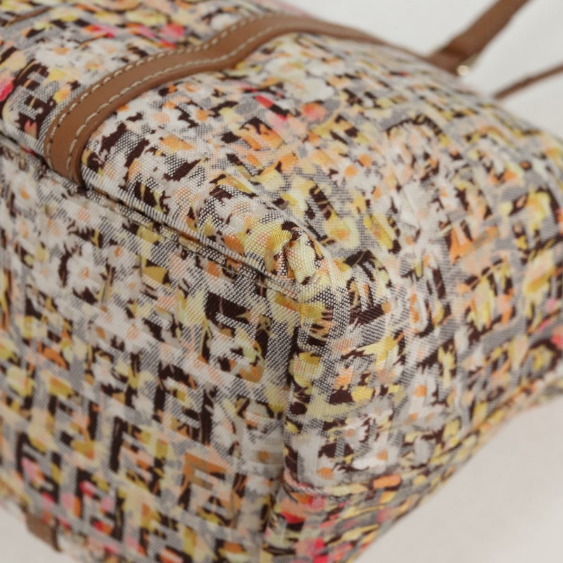 【日本直送】FENDI Zucchino 帆布手提包 米色金色 正品 122885V-16