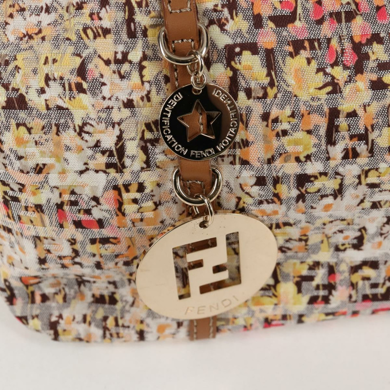 【日本直送】FENDI Zucchino 帆布手提包 米色金色 正品 122885V-17