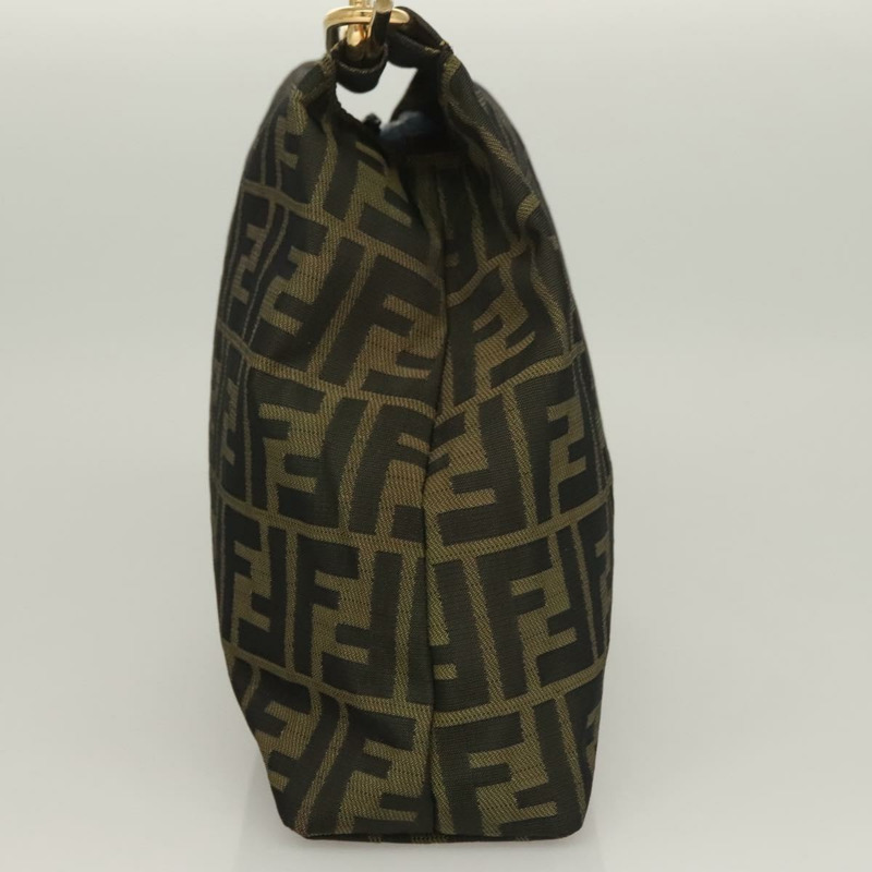 【日本直送】FENDI Zucca 帆布金屬手提包 黑色 棕金色 正品 132951-2