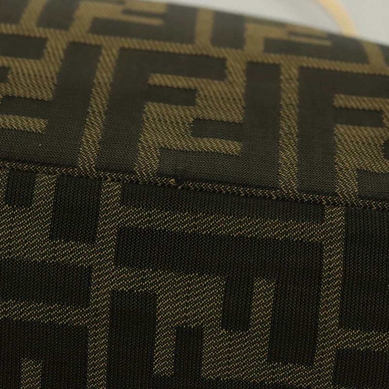 【日本直送】FENDI Zucca 帆布金屬手提包 黑色 棕金色 正品 132951-5