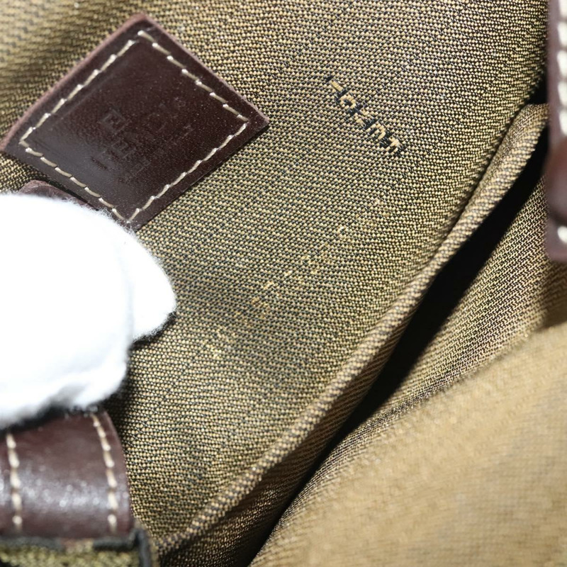 【日本直送】FENDI Zucca 帆布金屬手提包 黑色 棕金色 正品 132951-11