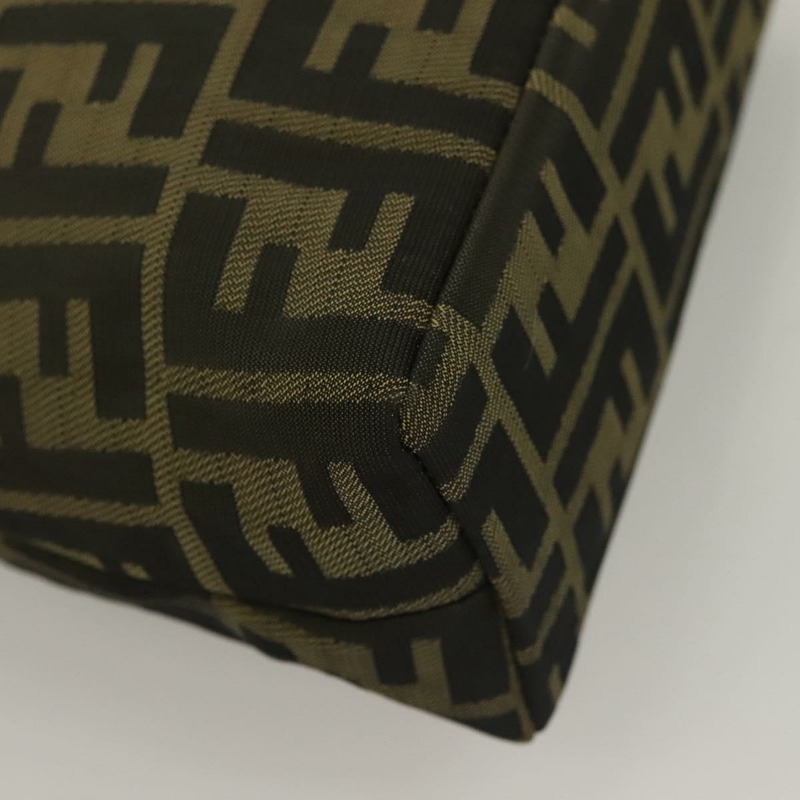 【日本直送】FENDI Zucca 帆布金屬手提包 黑色 棕金色 正品 132951-15