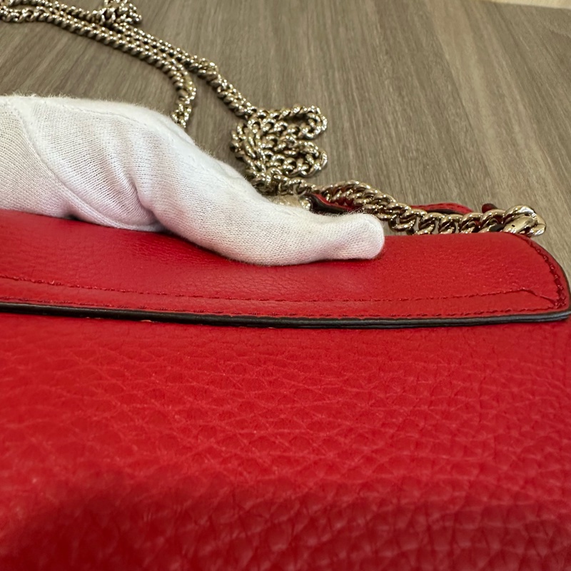 Gucci 323190 紅色牛皮流蘇斜背包 SoHo-11