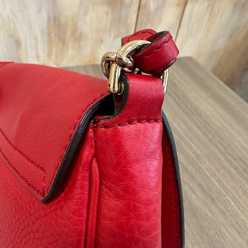 Gucci 323190 紅色牛皮流蘇斜背包 SoHo-12