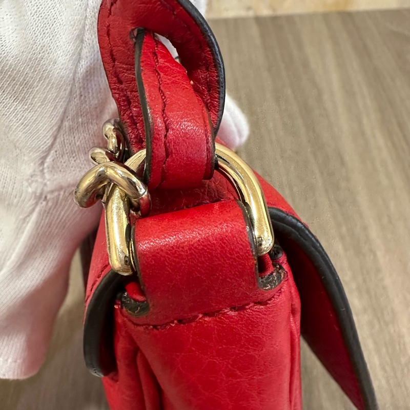 Gucci 323190 紅色牛皮流蘇斜背包 SoHo-16