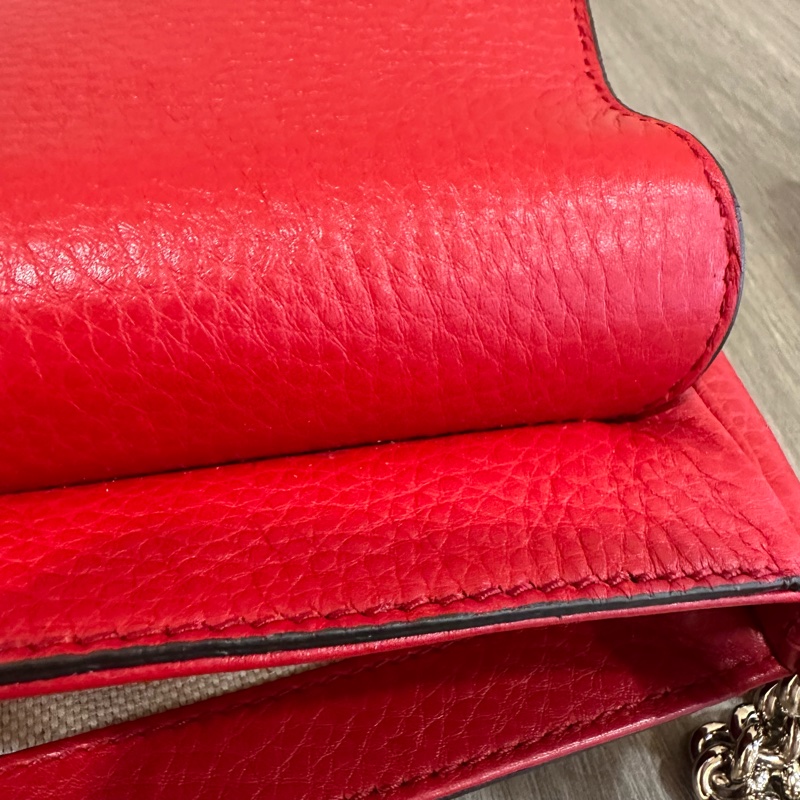 Gucci 323190 紅色牛皮流蘇斜背包 SoHo-24