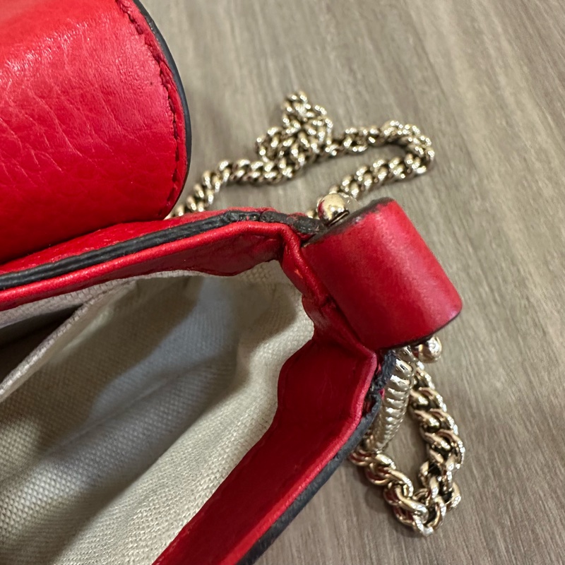 Gucci 323190 紅色牛皮流蘇斜背包 SoHo-30