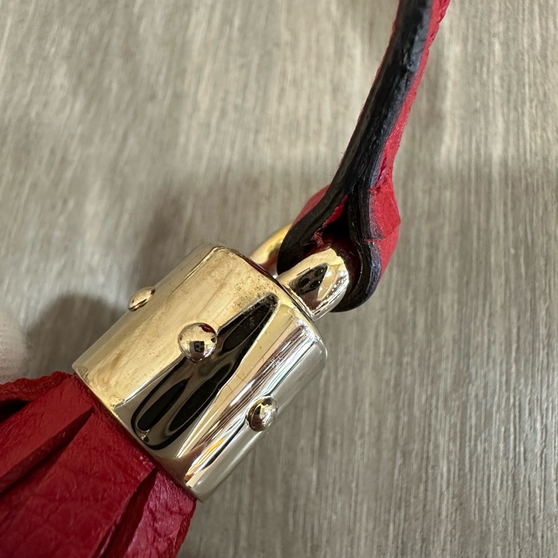Gucci 323190 紅色牛皮流蘇斜背包 SoHo-35