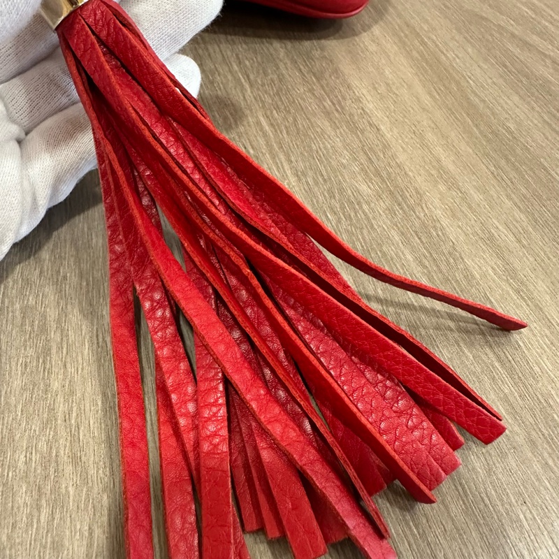 Gucci 323190 紅色牛皮流蘇斜背包 SoHo-37