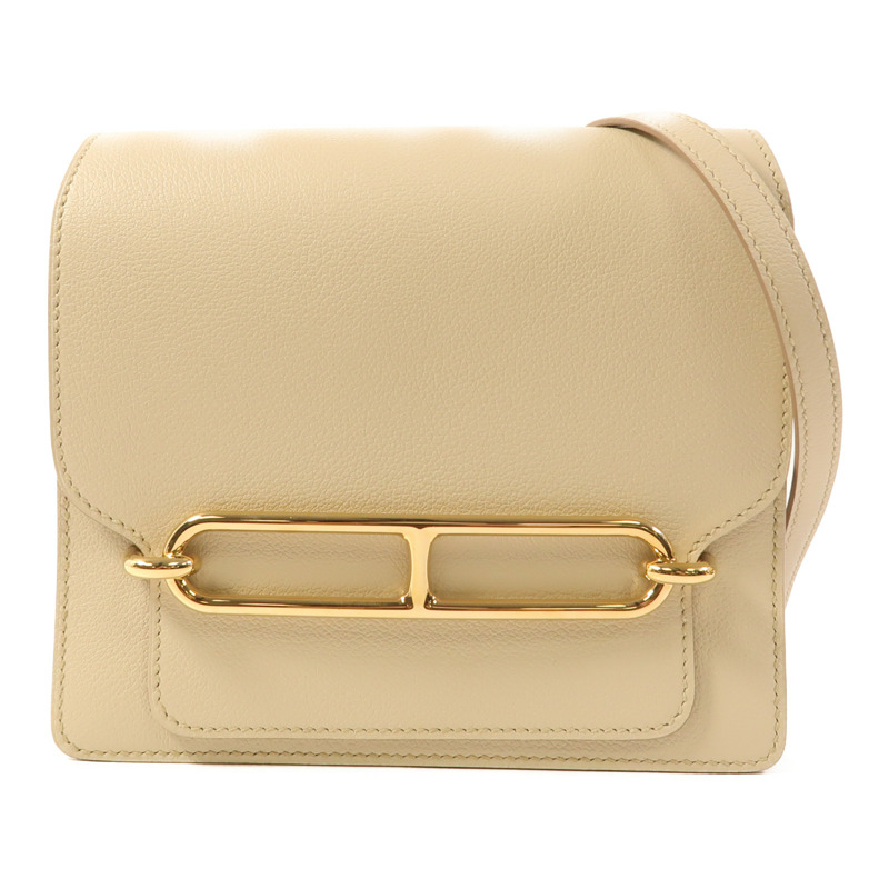 HERMES Evercolor皮革Mini Roulis金扣肩背袋Beton-0