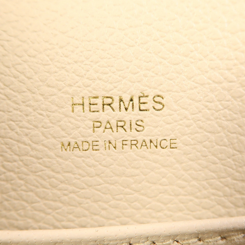 HERMES Evercolor皮革Mini Roulis金扣肩背袋Beton-10