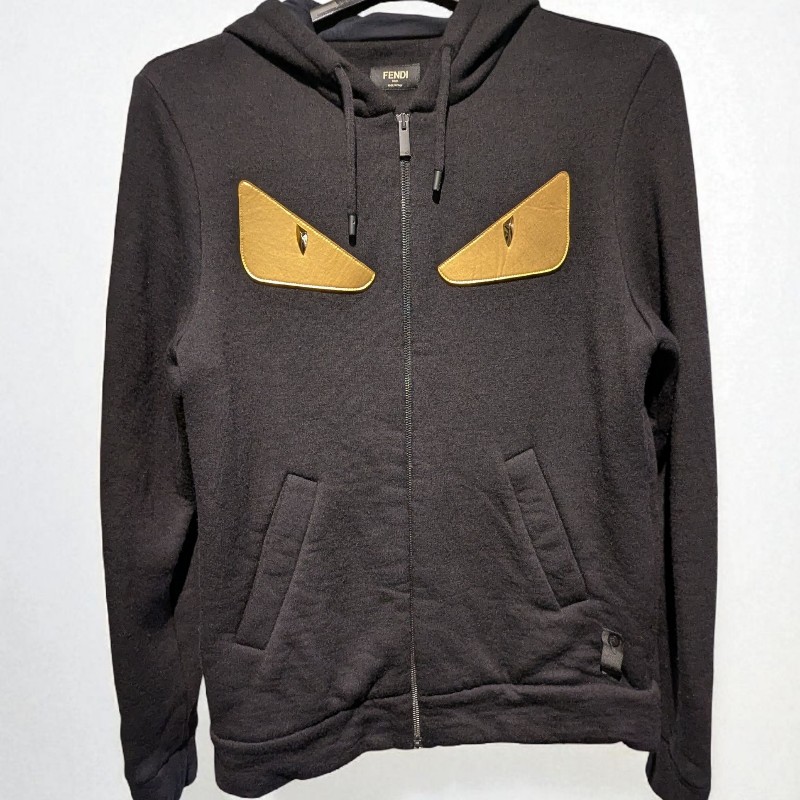 莉亞精品♡Fendi 怪獸羊毛連帽外套 二手美衣-0