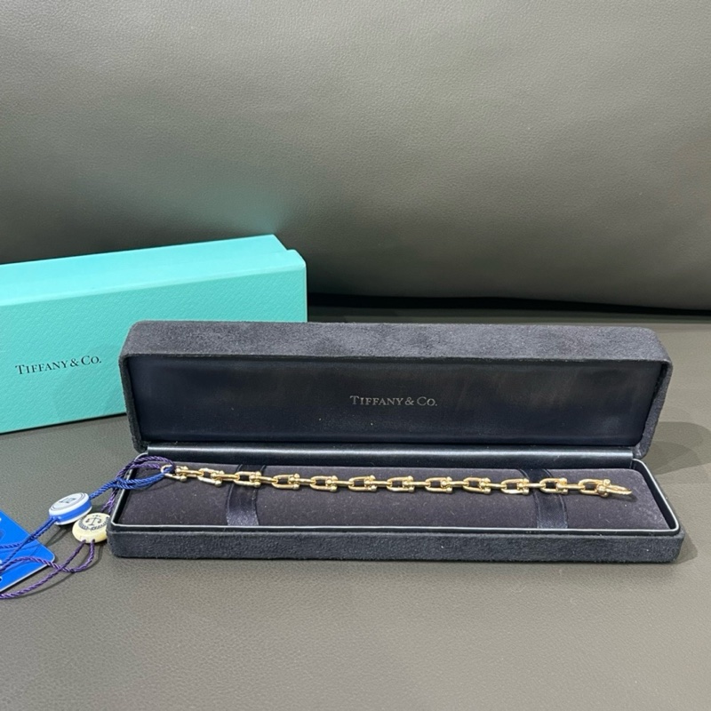 蒂芙尼Tiffany HardWear系列玫瑰金链环古巴手链-0