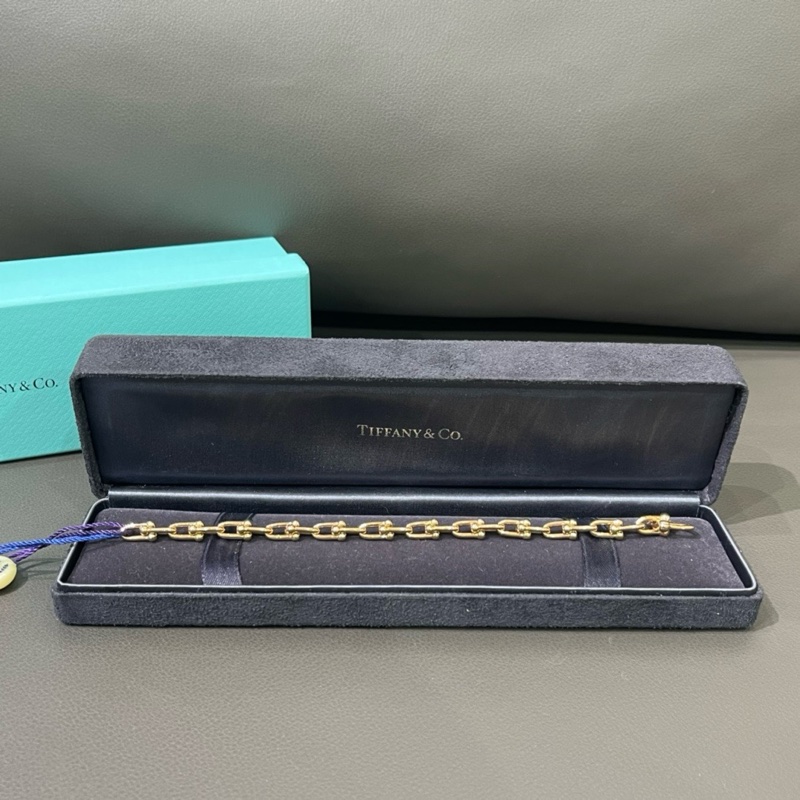 蒂芙尼Tiffany HardWear系列玫瑰金链环古巴手链-4