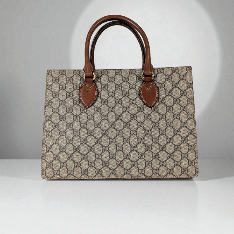 莉亞精品♡Gucci 兩用托特包焦糖色 九新-0