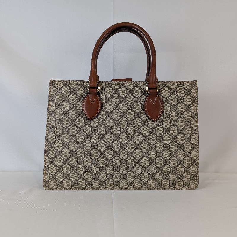 莉亞精品♡Gucci 兩用托特包焦糖色 九新-3