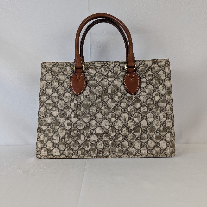 莉亞精品♡Gucci 兩用托特包焦糖色 九新-4