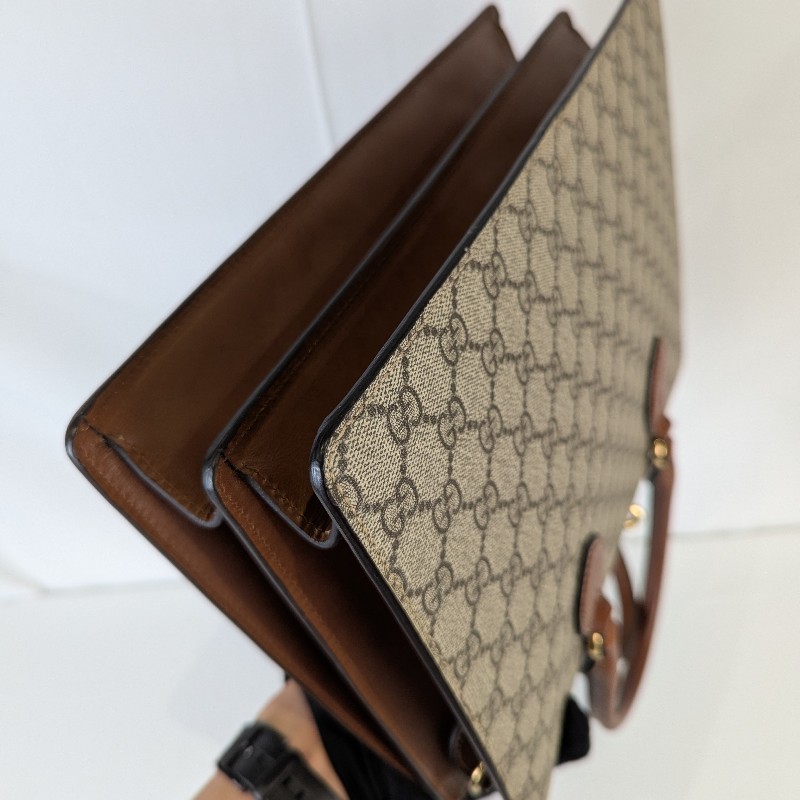 莉亞精品♡Gucci 兩用托特包焦糖色 九新-11