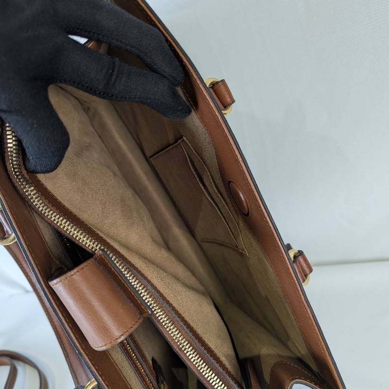 莉亞精品♡Gucci 兩用托特包焦糖色 九新-15