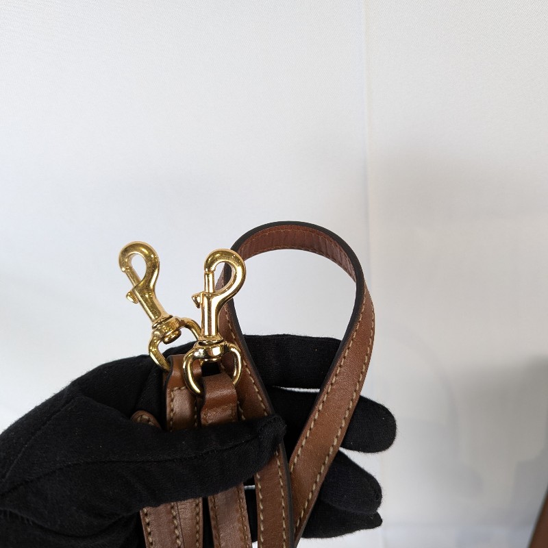 莉亞精品♡Gucci 兩用托特包焦糖色 九新-17