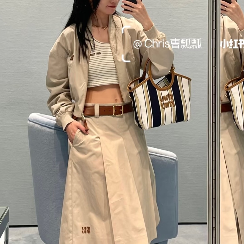 莉亞精品♡ Miumiu 條紋托特包 99新-3