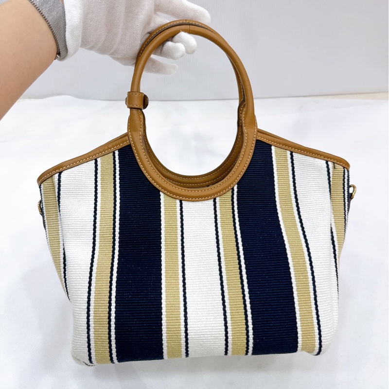 莉亞精品♡ Miumiu 條紋托特包 99新-6