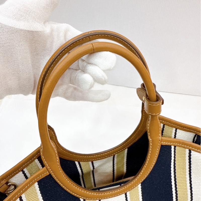 莉亞精品♡ Miumiu 條紋托特包 99新-14