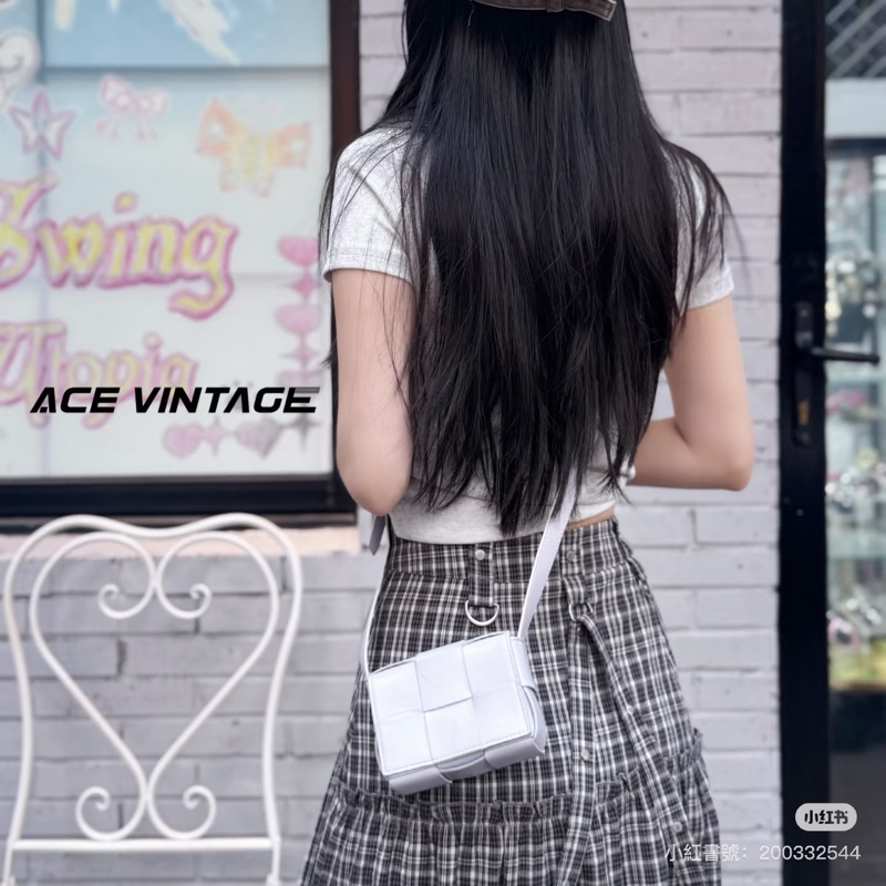 莉亞精品♡BV小編織包 淡紫 九新美包-1