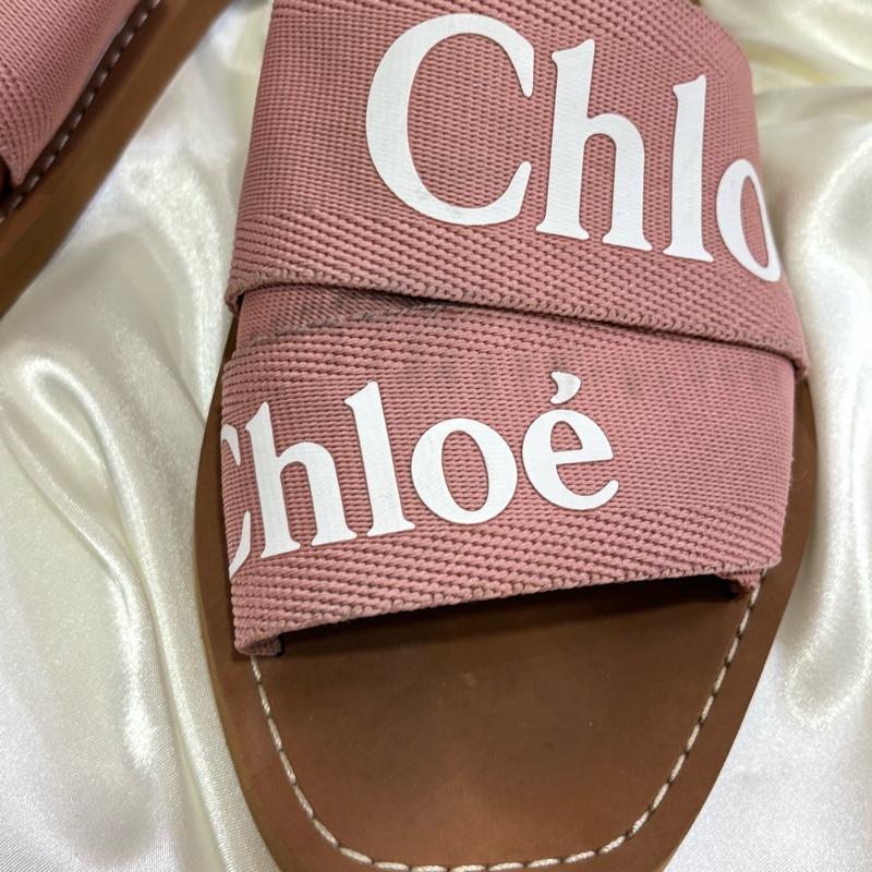 Chloe woody 編織拖鞋 粉色-2