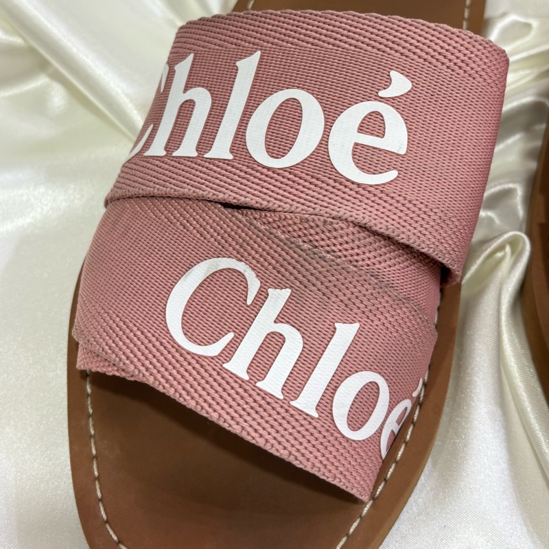 Chloe woody 編織拖鞋 粉色-3