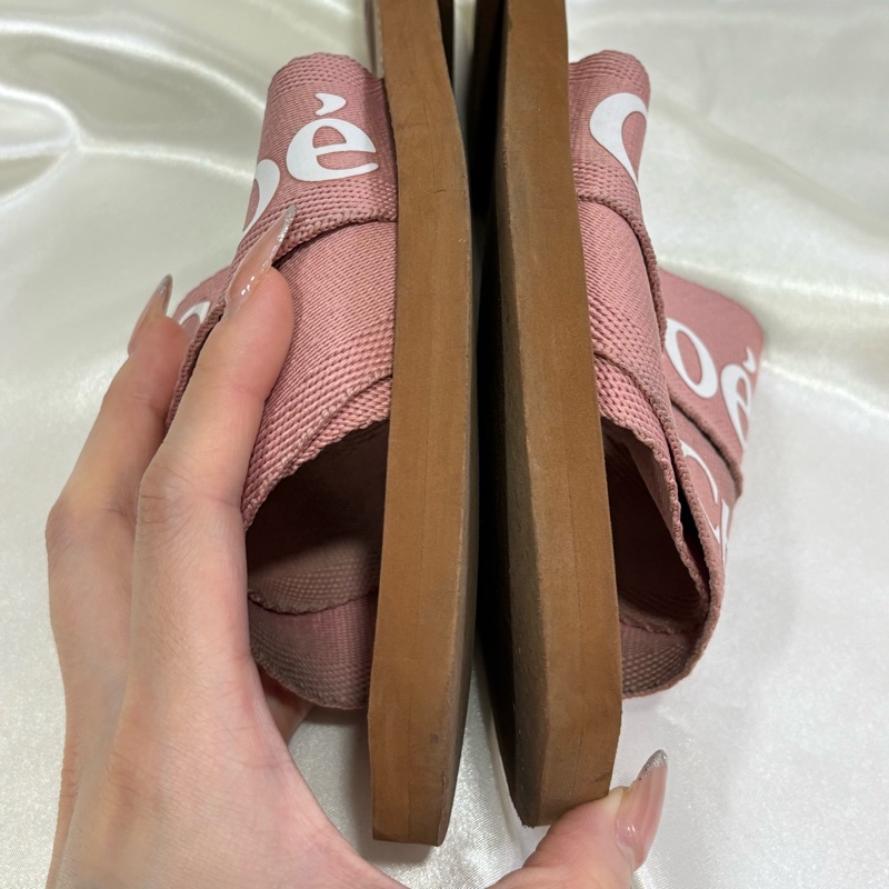 Chloe woody 編織拖鞋 粉色-6
