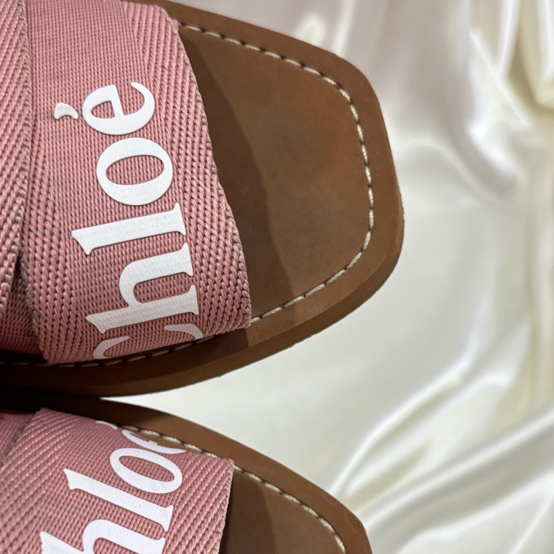 Chloe woody 編織拖鞋 粉色-9