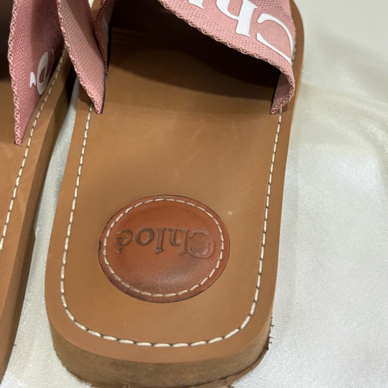 Chloe woody 編織拖鞋 粉色-12