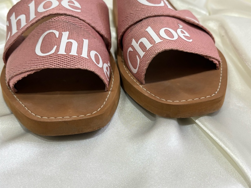 Chloe woody 編織拖鞋 粉色-16