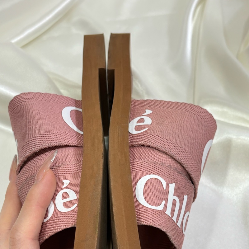 Chloe woody 編織拖鞋 粉色-17