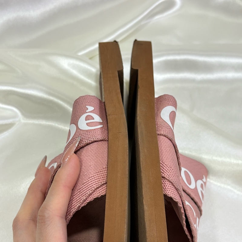 Chloe woody 編織拖鞋 粉色-18