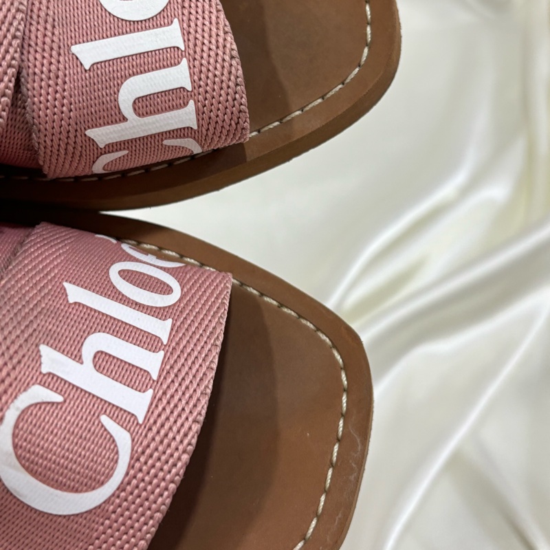 Chloe woody 編織拖鞋 粉色-19