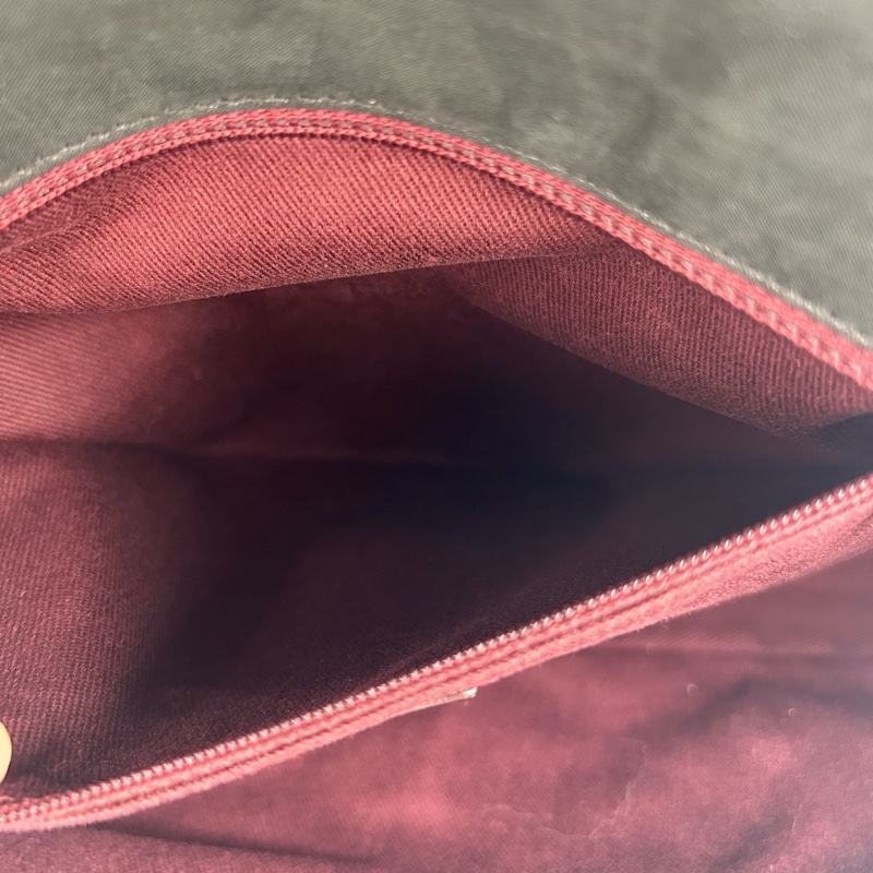 「JL精品代購」香奈兒2way珠光牛皮墨綠雙銀扣拼皮郵差劍橋包-15