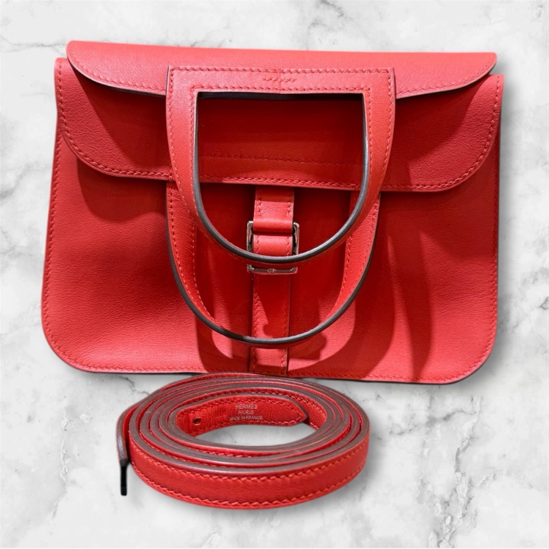 Hermes mini halzan 杜鵑紅A5 銀釦 D刻-12