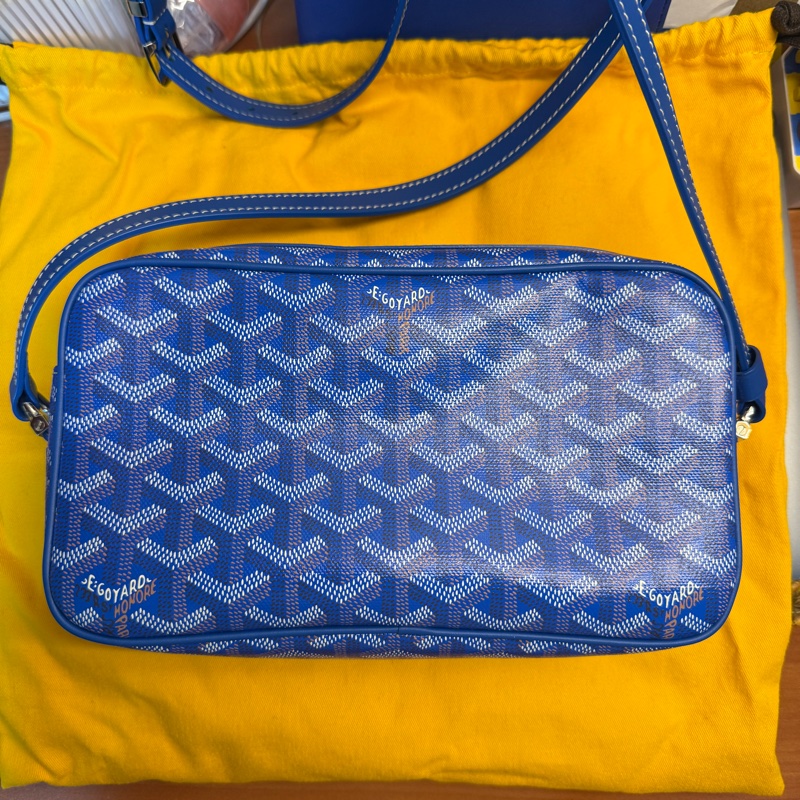 二手品 使用過三四次而已 狀況很好 GOYARD 相機包 CAP - VERT 日本購入-0