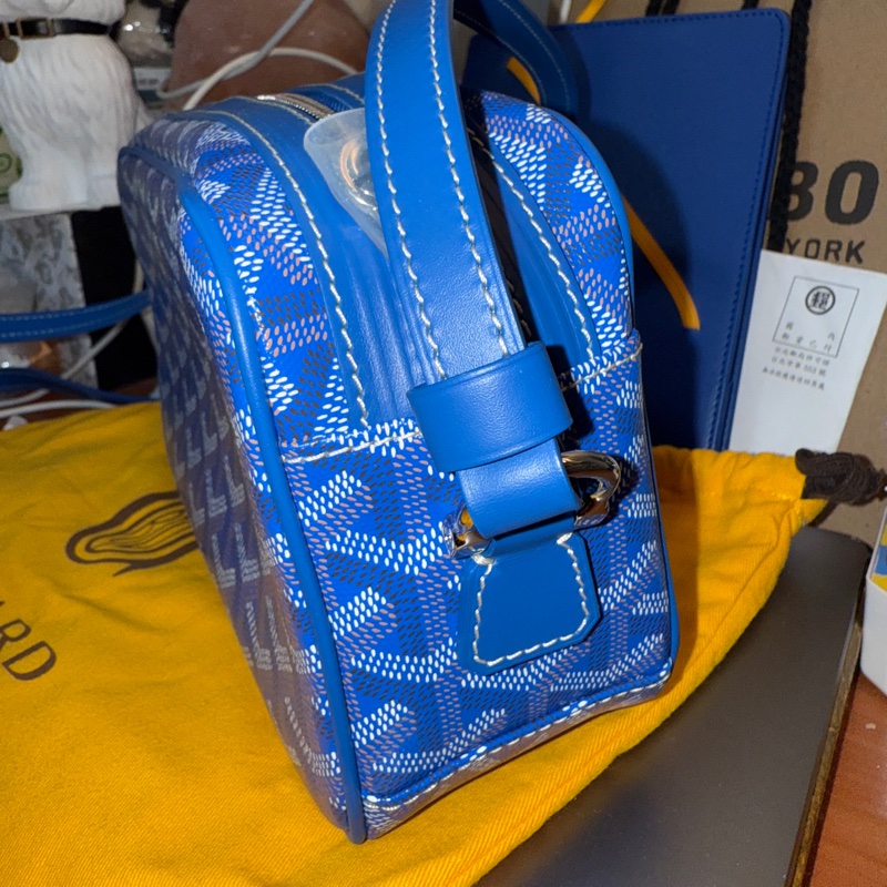 二手品 使用過三四次而已 狀況很好 GOYARD 相機包 CAP - VERT 日本購入-6