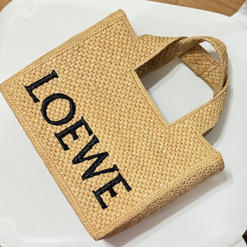 LOEWE Small Font tote in raffia 拉菲草 小號 手提包-7