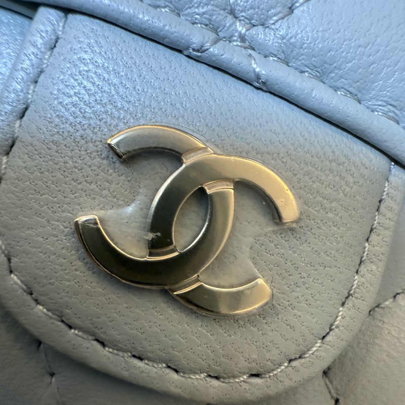 CHANEL 短夾 灰色 淺灰 灰藍-14