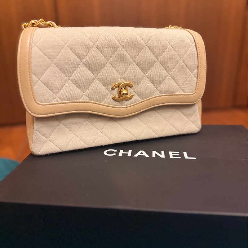 Chanel 香奈兒 Flap口蓋鏈條包 / 奶茶色-0