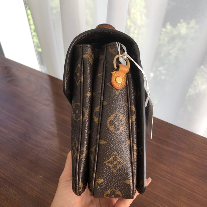 LV/路易威登 斜挎包 郵差包 pochette metis 棕色老 花塗層帆布 25*19 芯片款-2