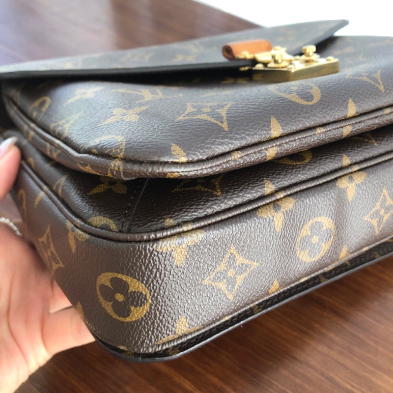 LV/路易威登 斜挎包 郵差包 pochette metis 棕色老 花塗層帆布 25*19 芯片款-8